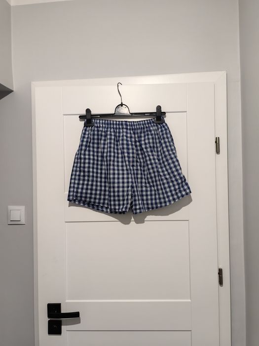 Majtki bokserki męskie w kratkę dłuższa długa nogawka XS