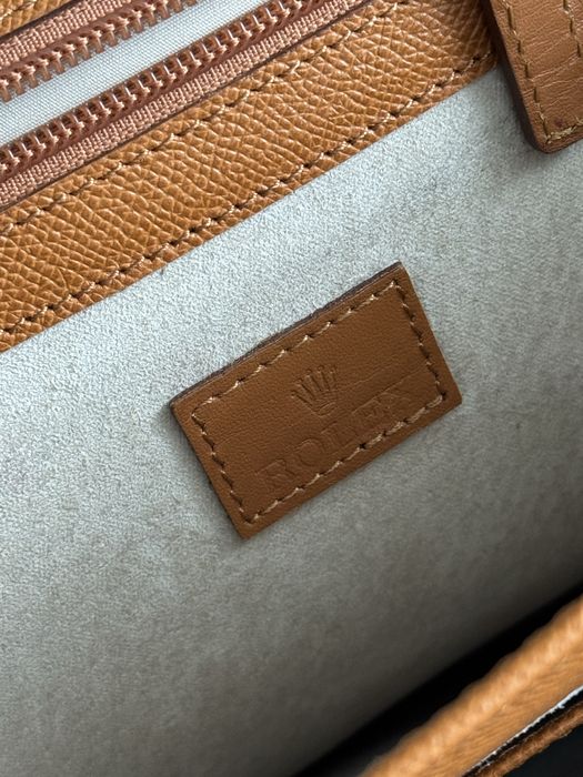 Сумка rolex camel genuine leather briefcase
