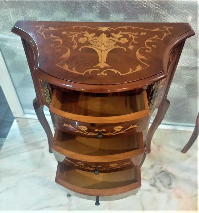 Par Mesinhas Cabeceira Apoio 3 Gavetas