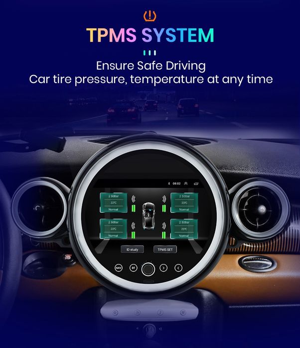 Rádio Android Mini R56 R60 8CORE 4/32GB Carplay 4G GPS controlo voz