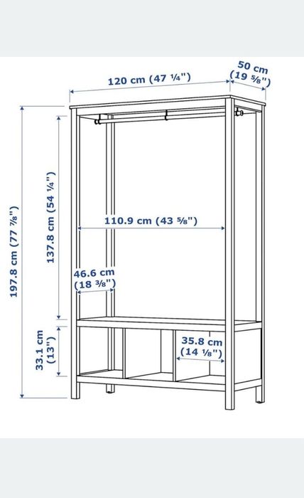 Roupeiro IKEA Hemnes branco aberto