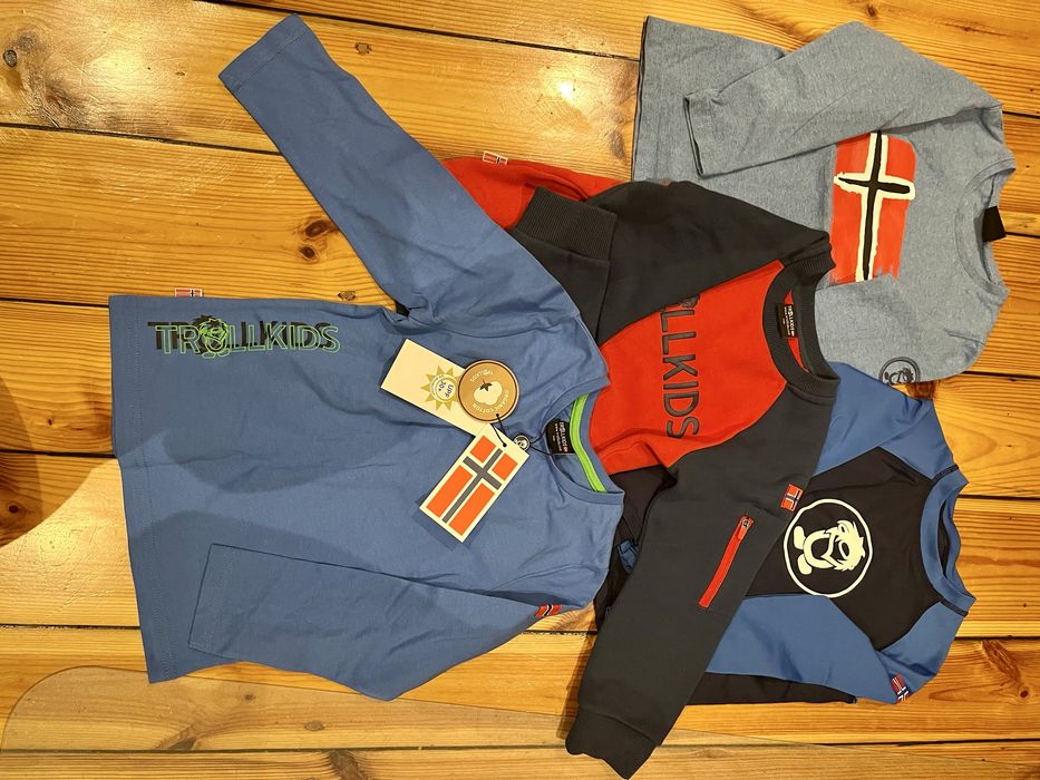 Zestaw Trollkids 110/116 kurtka softshell, bluza, 3xkoszulki UV