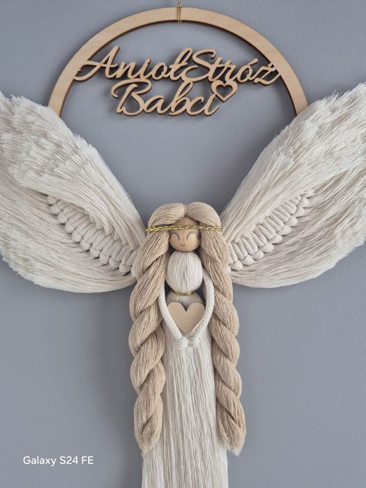 Aniol Stróż Babci makrama prezent dzien Babci