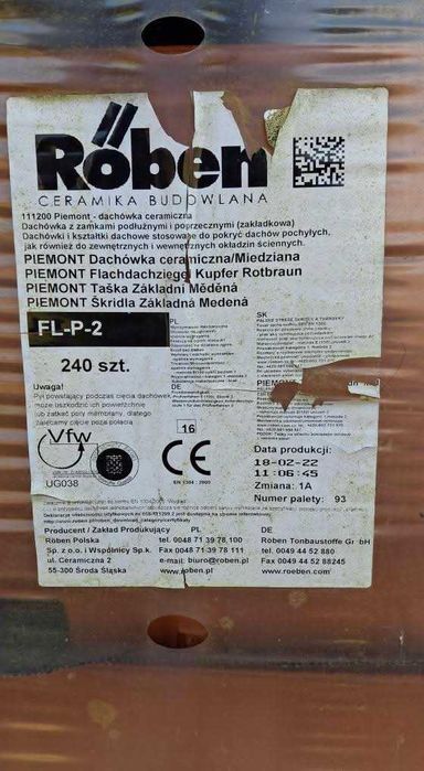 Dachówka dachowa ROBEN 180m2