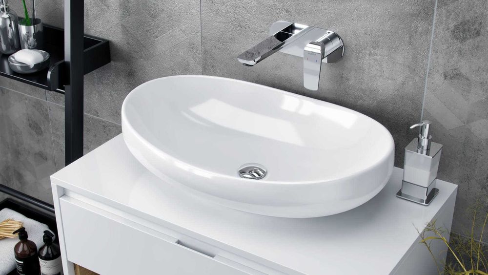 Umywalka nablatowa Filina 2.0 owalna, biały połysk - NÓWKA! Gwarancja!