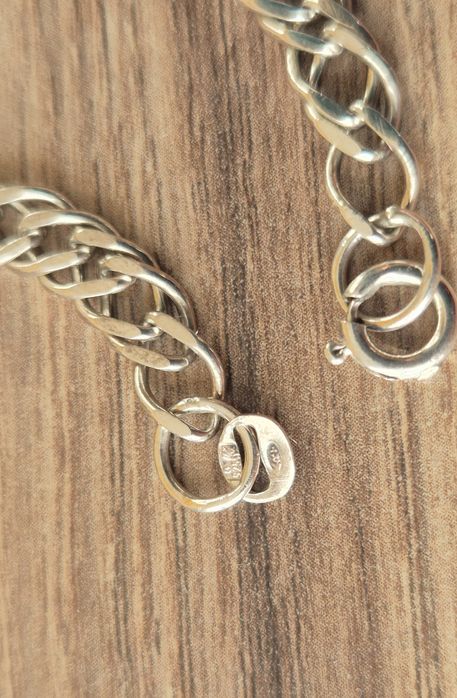 Srebrny gruby łańcuszek pancerka długość 50cm