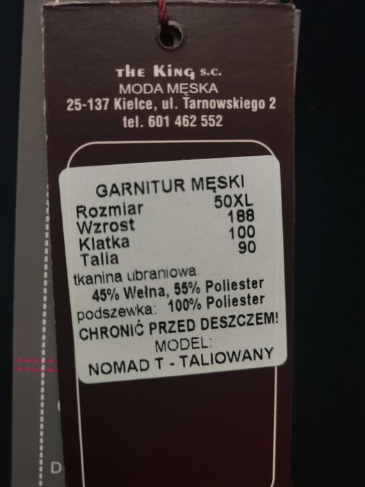 Garnitur męski taliowany