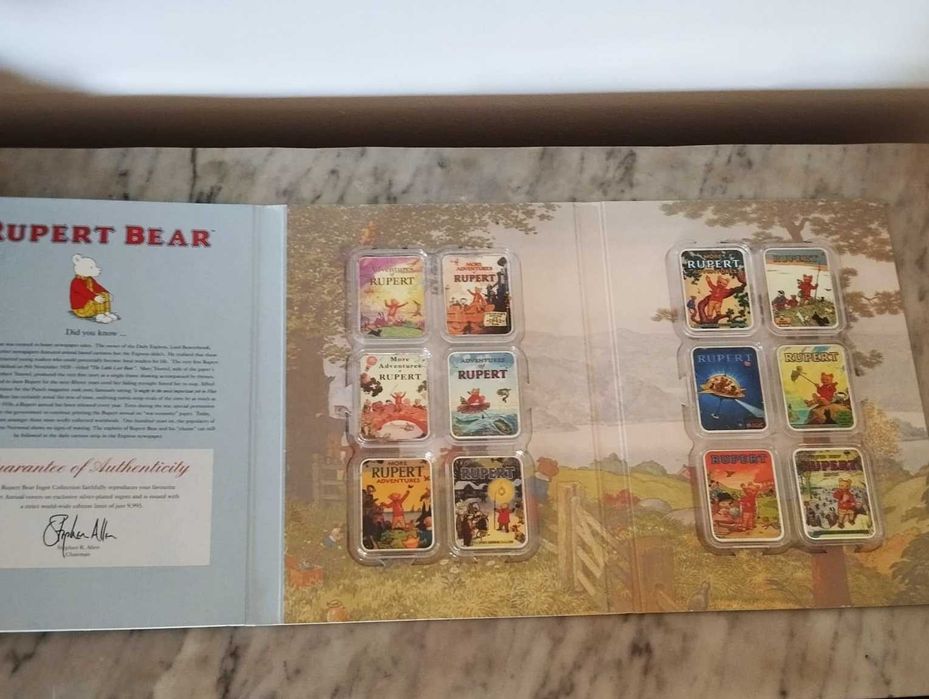 Coleção Medalhas Rupert Bear - 12 Medalhas Prata