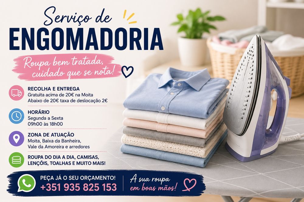 Serviço engomadoria - Moita e arredores