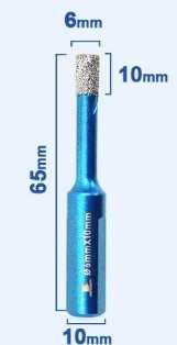 Zestaw 7 otwornic diamentowych do gresu 6mm BRSCHNITT