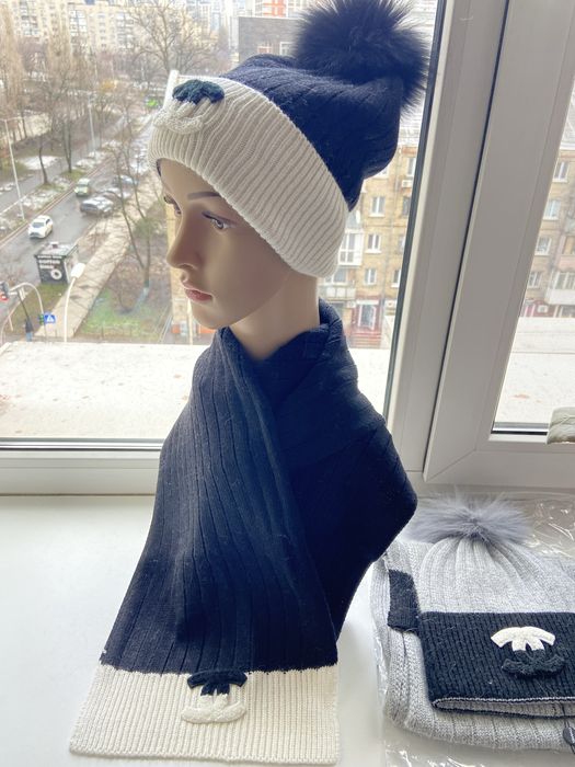 Комплект шарф шапка Chanel новый