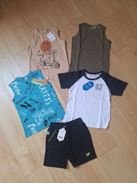 R 128 t-shirty 5 10 15 spodenki coccodrillo