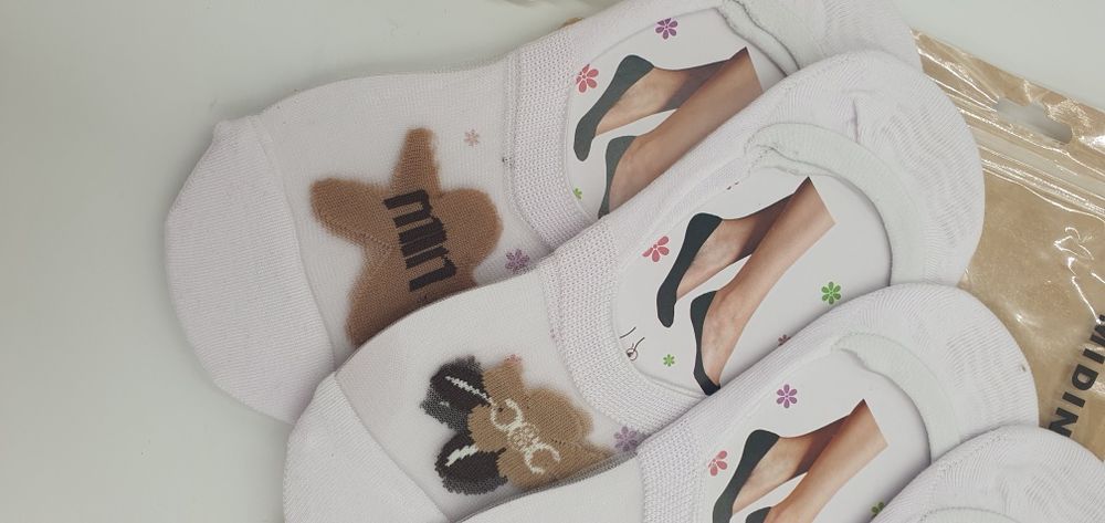 Skarpetki stopki stópki bawełniane baletki balerinki przezroczyste