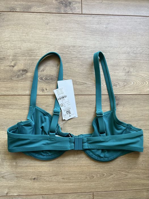 Zielony, biustonosz, stanik, góra, kostium kąpielowy bikini Etam, 75B