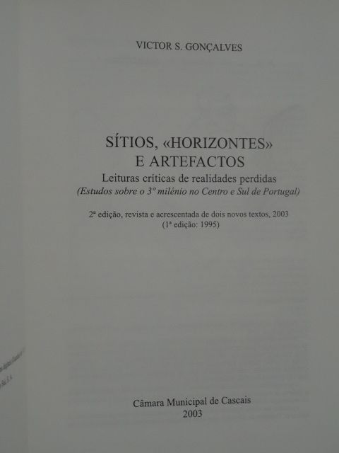 Sítios, Horizontes e Artefactos de Victor S. Gonçalves