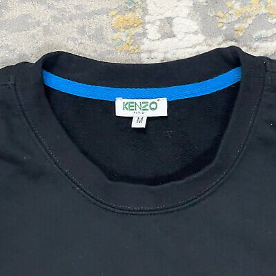 KENZO Women’s Sweatshirt Pullover Big Logo Black Cotton Size M