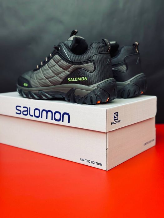 Деми кросовки Мужские кроссовки Саломон, Salomon WaterProof Саламон кожаные красавки Водонепроницаемые кросивки саломон Водооталкивающие кросивки