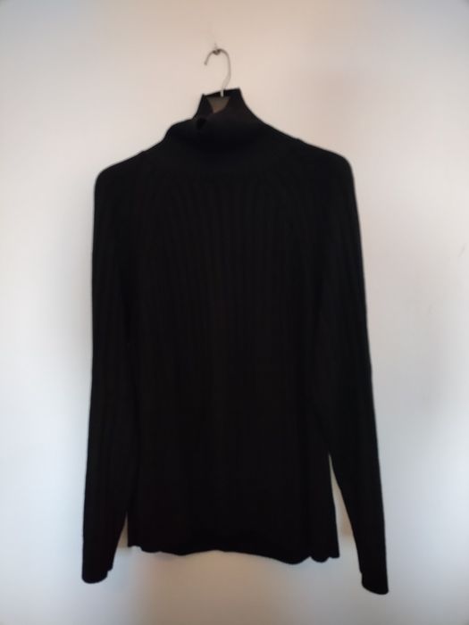 Camisola de malha de gola alta preta da H&M XXL