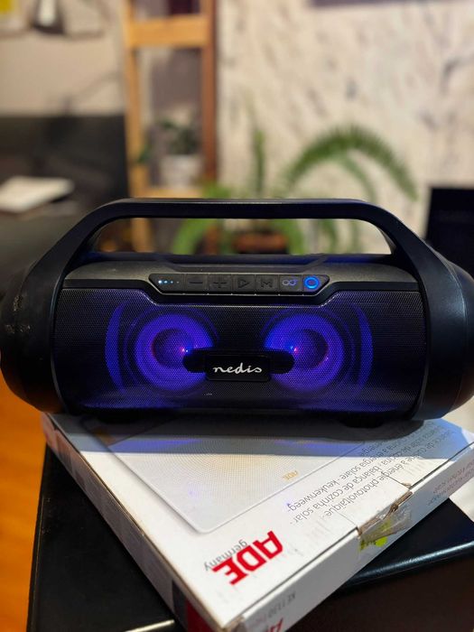 Coluna Bluetooth Nedis Party Boombox (60W) - Luzes LED