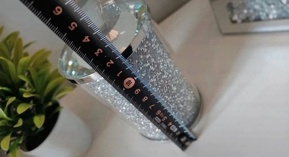 Pojemnik łazienkowy szklany z kryształkami Glamour