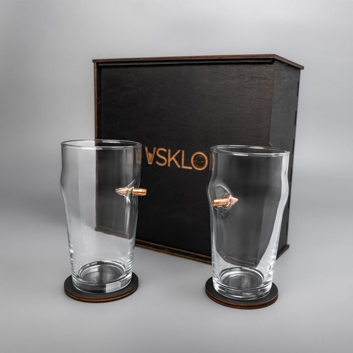 Набор из 2 пивных бокалов с пулями VSKLO