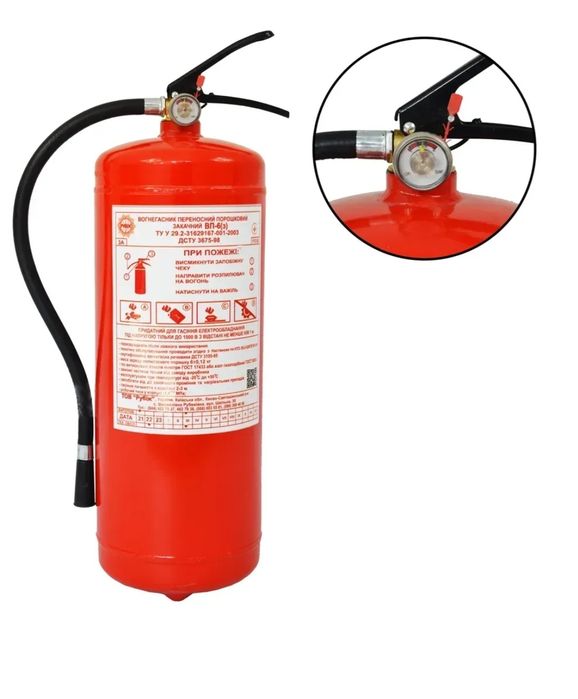Вогнегасник ВП-6/3 порошковий 6кг з манометром