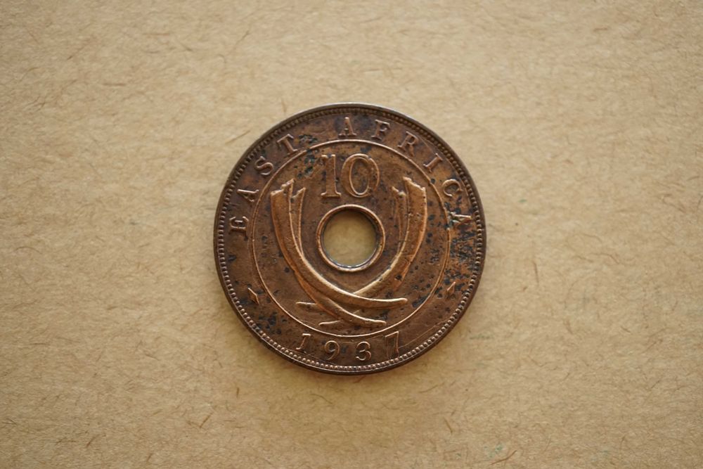 Lote 4 Moedas de centavos da África Oriental - George VI