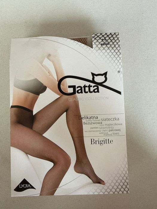2x Gatta Brigitte rajstopy kabaretki beige 1-2