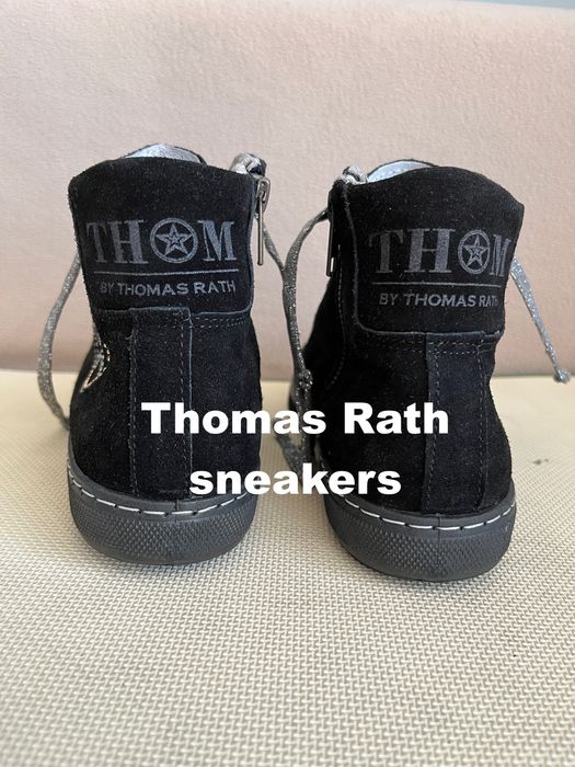 Thomas Rath czarne damskie skórzane sneakersy trampki 38/39