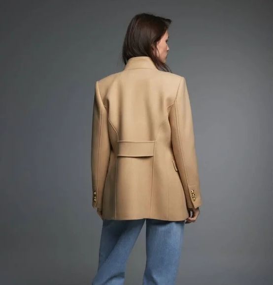 Вкорочене вовняне пальто Наполеон Zara manteco