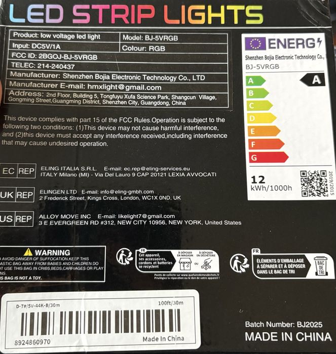 Led Strip Light (LED RGB BJ‑5VRGB)
