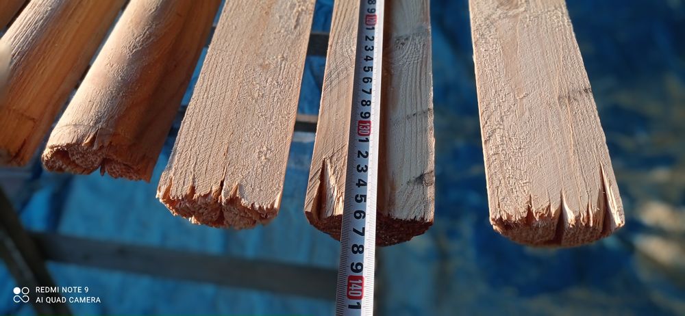 Wałki słupki drewniane. Pół wałki sosnowe