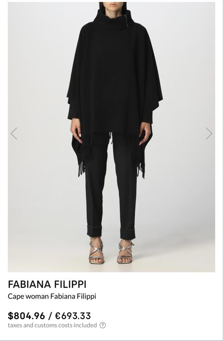 пончо з натуральної вовни, кашеміру та шовку fabiana filippi