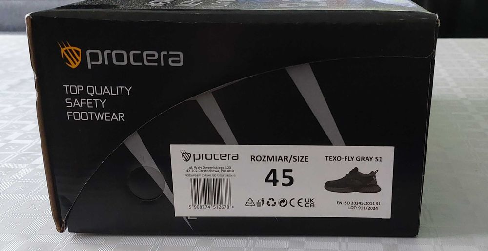 Lekkie buty ochronne TEXO-FLY S1 PROCERA z podnoskiem rozmiar 45