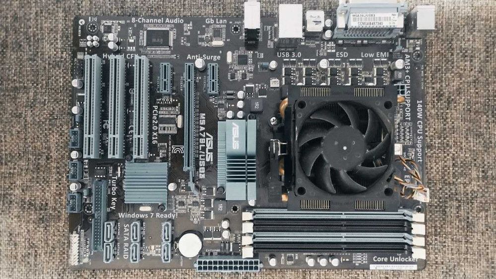 Материнська плата ASUS M5A78L/USB3 +AM3 AMD Phenom ll, 2x2 gb +башня