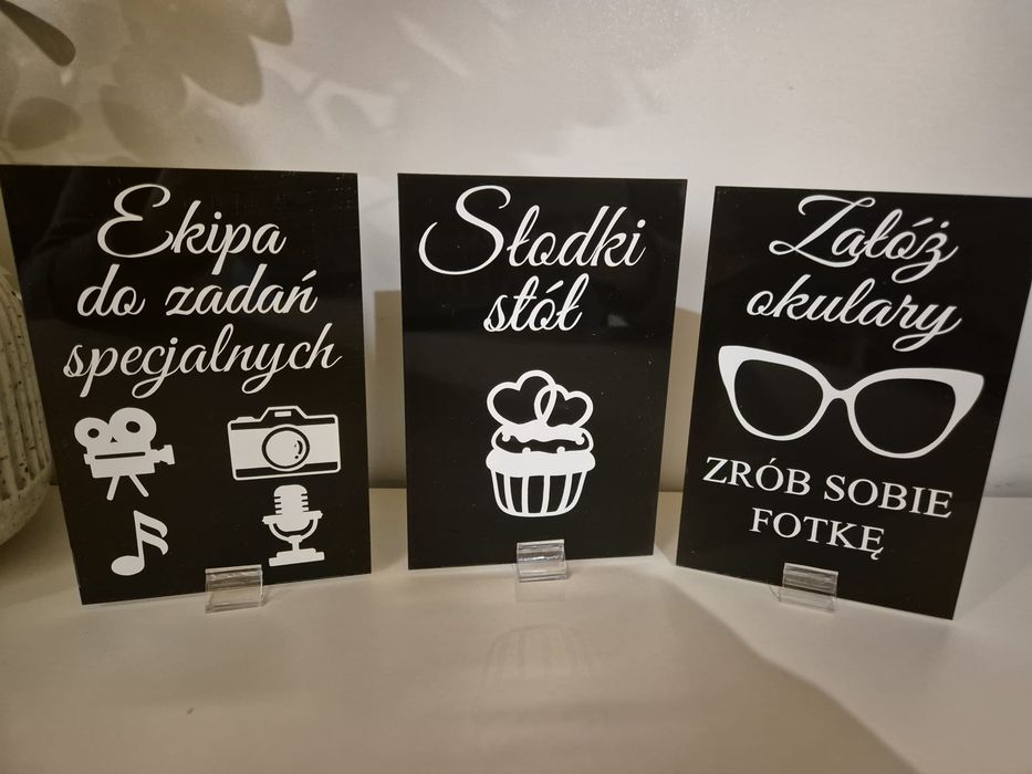 Zestaw dekoracji weselnych słodki stół, ekipa I załóż okulary