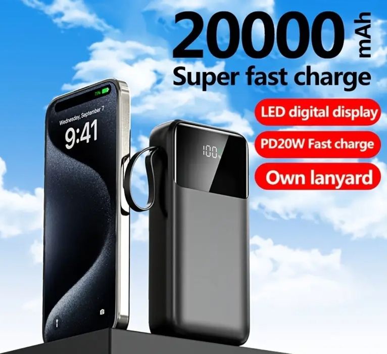 Power bank 20000 mAH preta