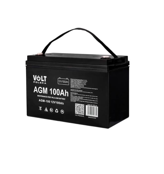 Акумулятор Volt AGM VRLA 12В 100Ач (6AKUXAG100) для інвертора та ДБЖ