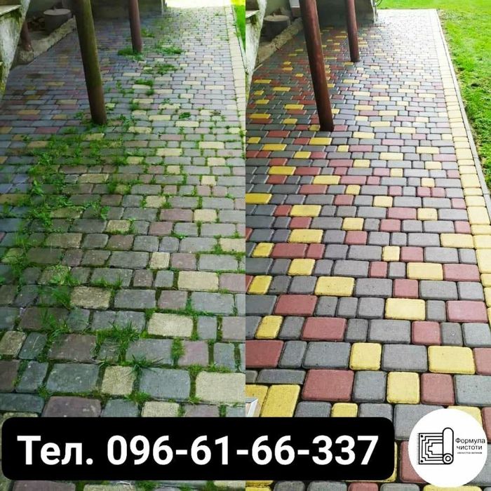 Миття бруківки фасаду парканів