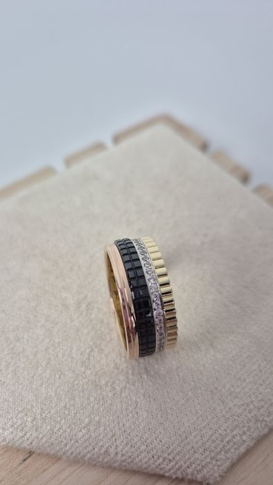 Nowy złoty pierścionek typu Boucheron Quatre 3 kolory złota ruchomy