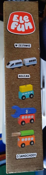 Nowa elektryczna, interaktywna, drewniana kolejka, 94 elementy