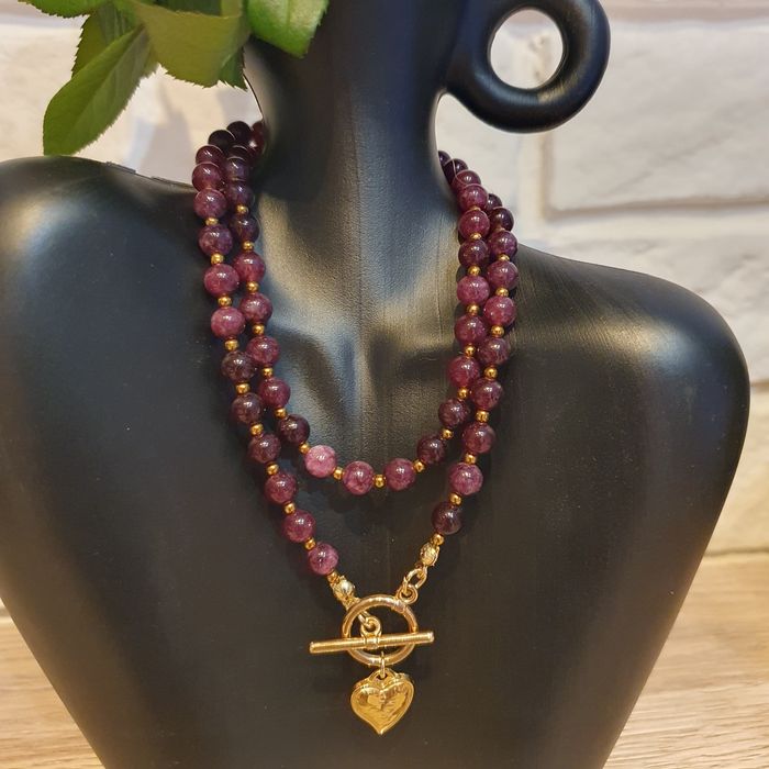 Naszyjnik Granat Serce