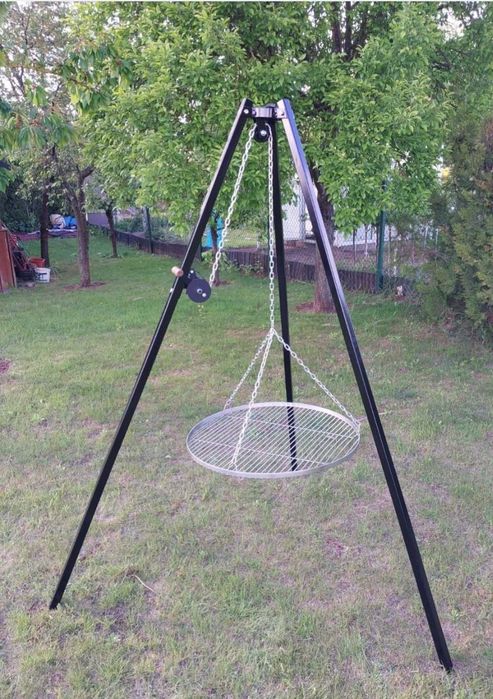 Grill,komplet 80 cm,ruszt kwasoodporny,trójnóg palenisko 4mm