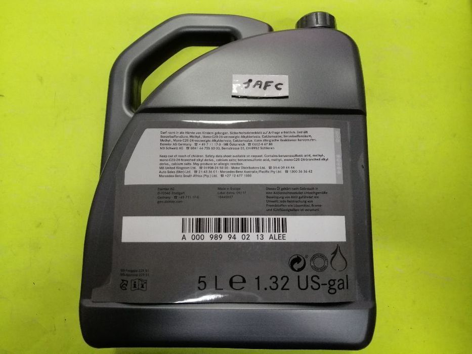 Galão 5L Oleo Mercedes MB229.51 5w30