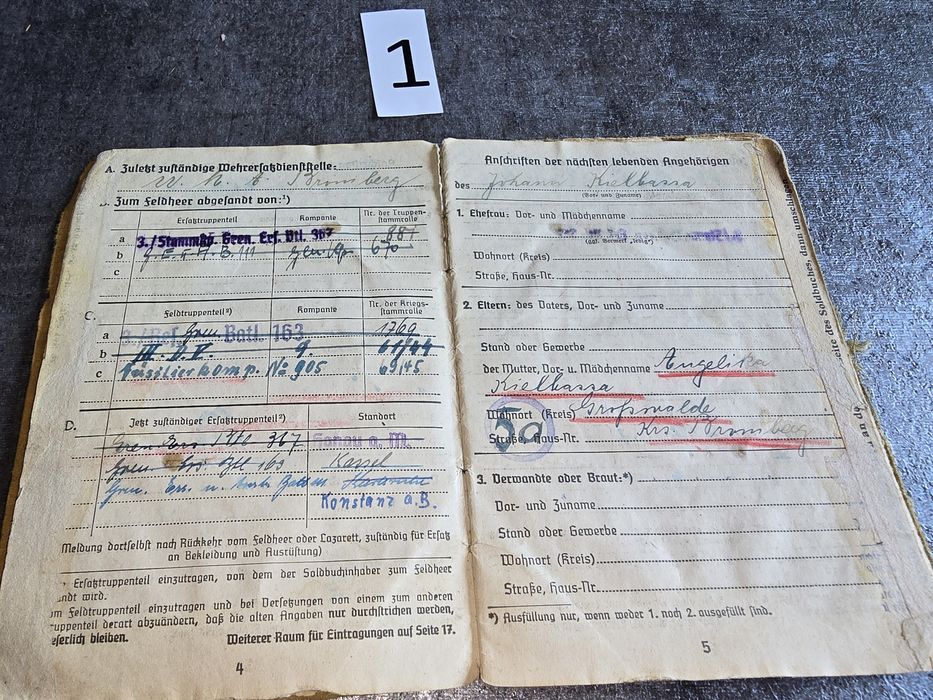 Soldbuch.1. Wehrmacht. Bromberg