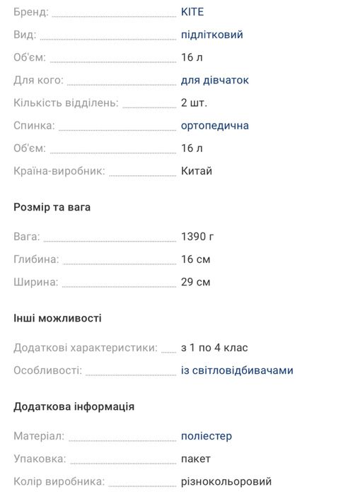 Рюкзак kite новий