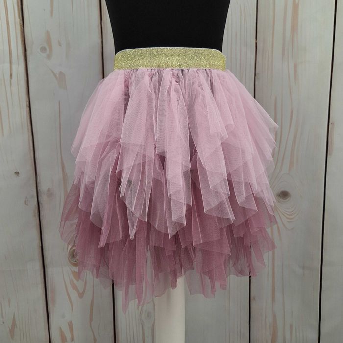 Spódniczka tiulowa tutu dla dziewczynki różowa asymetryczna