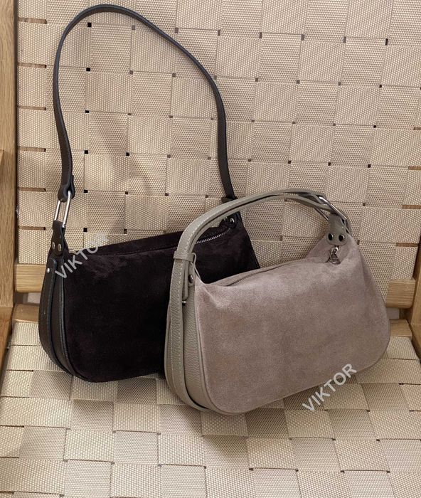 Кожаная итальянская сумка кросбоди лодочка. Шкіряна сумка