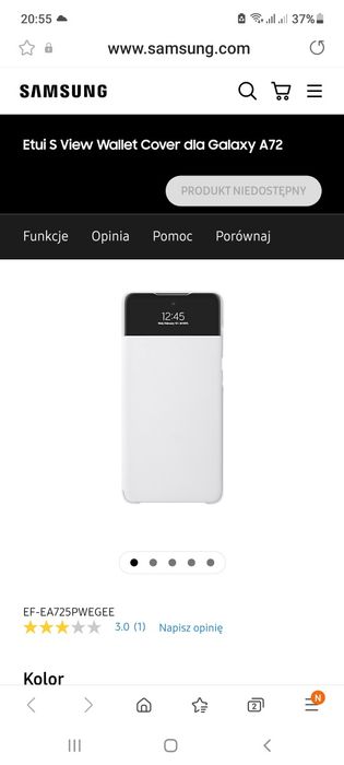 Orginalne Etui Smart S View Wallet Cover do Samsung Galaxy a72