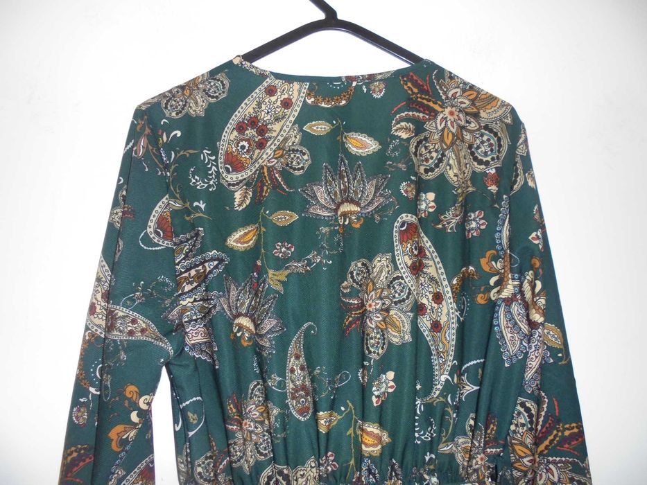 vestido de mulher cor verde estampado
